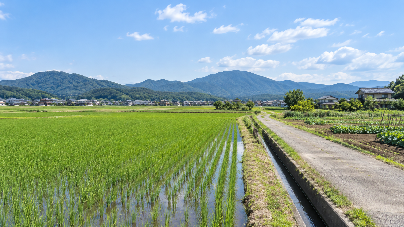 住宅地に隣接する農地をイメージした写真